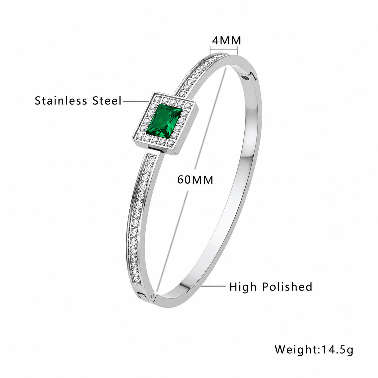 Emerald Grace Zircon Bangle