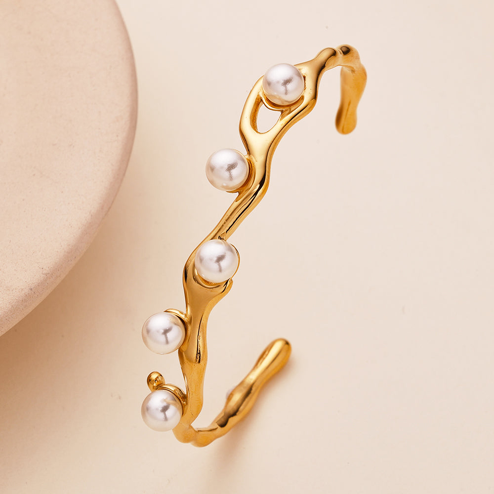Luna Pearl Open Cuff