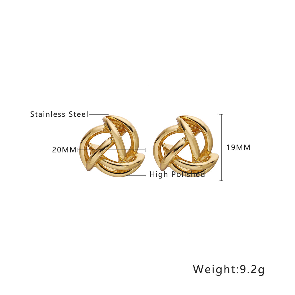 Aurora Knot Gold Stud Earrings