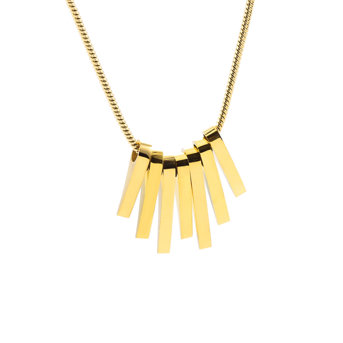 Solara Gold Bar Fringe Necklace