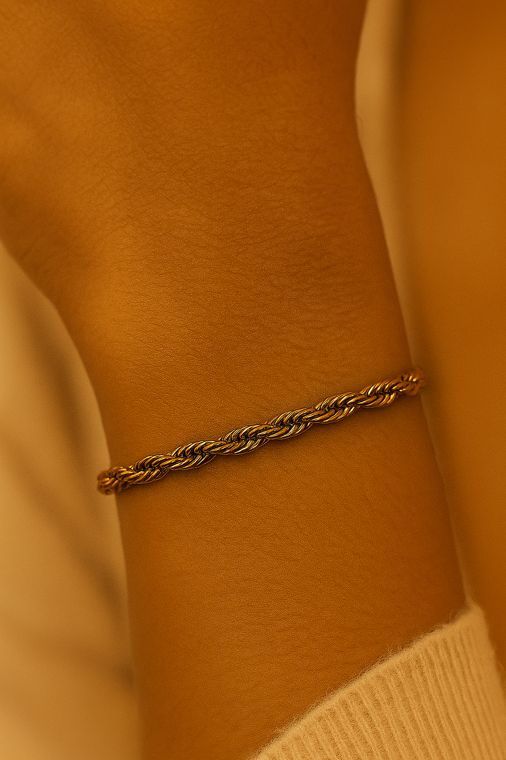 Golden Twist Rope Bracelet