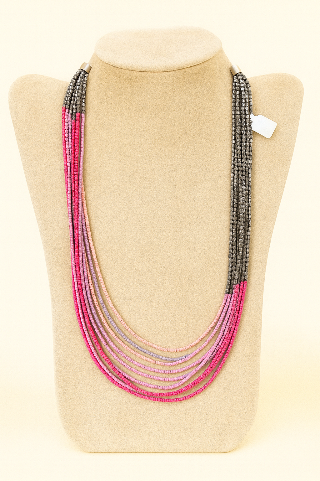 Blush Cascade Multi-Strand Beaded Necklace
