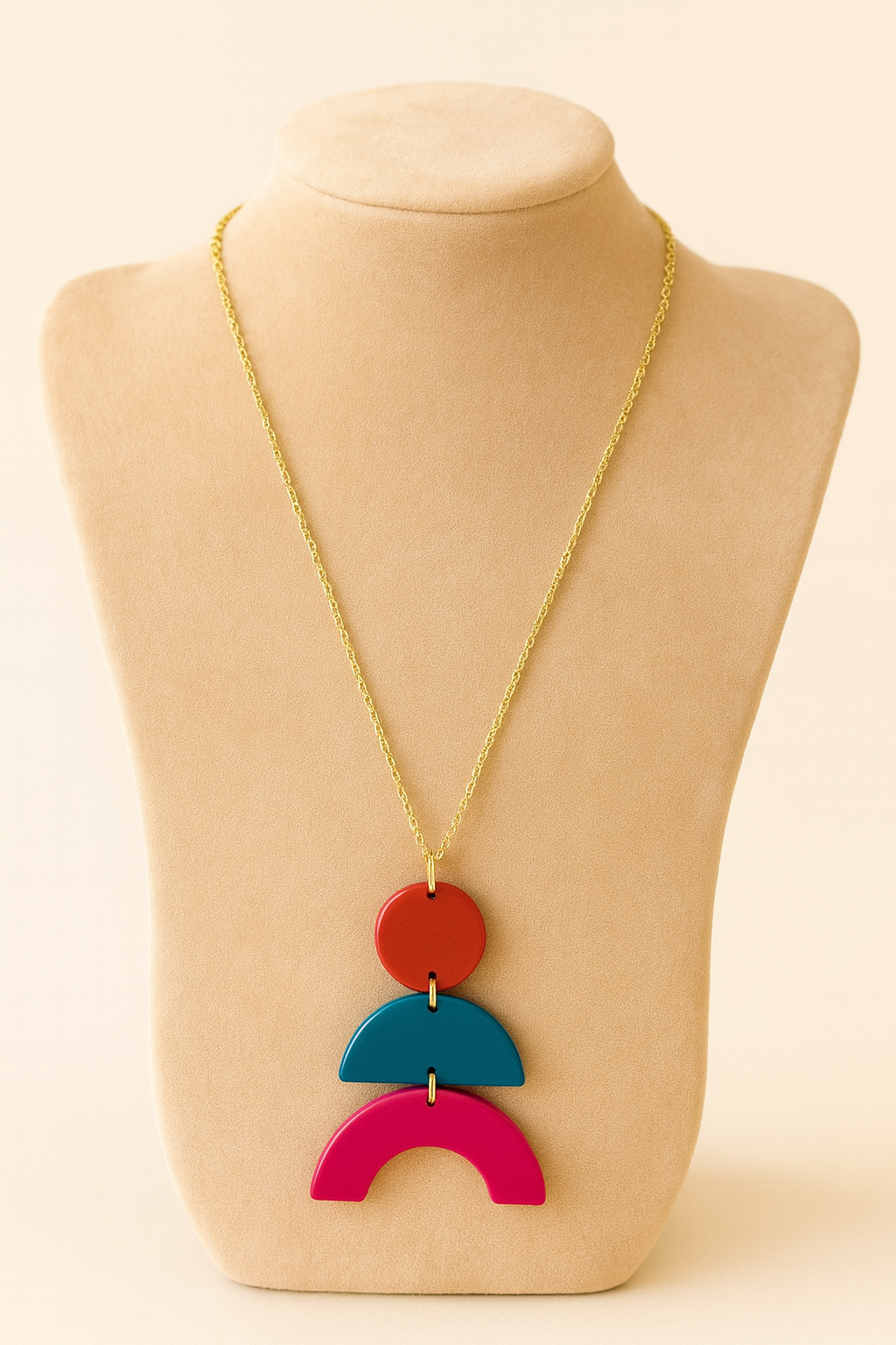 Geometric Trio Statement Pendant Necklace