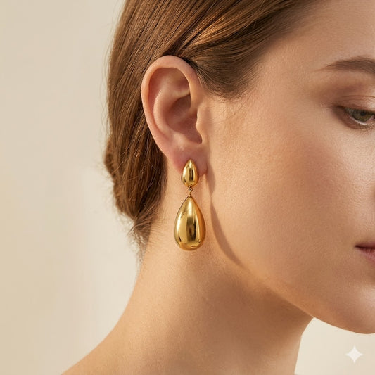 Aurelia Gold Teardrop Drop Earrings