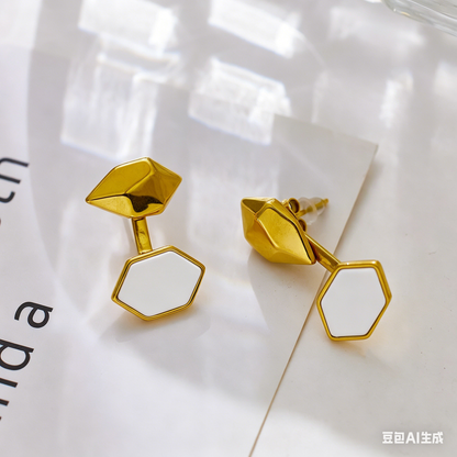 Lumi Hex Drop Stud Earrings
