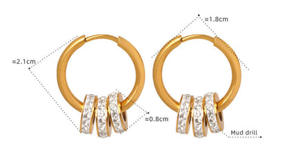 Lumiere Trio Crystal Hoop Earrings