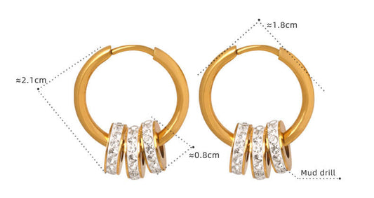 Lumiere Trio Crystal Hoop Earrings