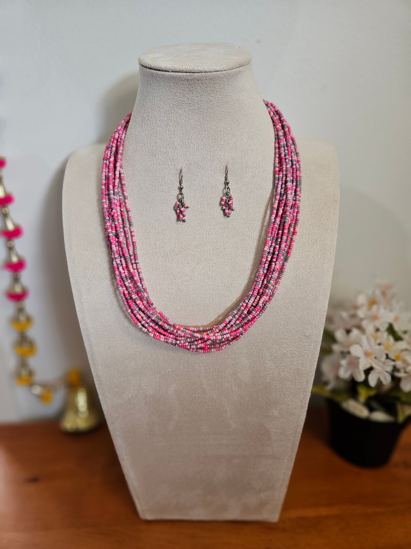 Saanvi Rose Layered Beaded Necklace Set