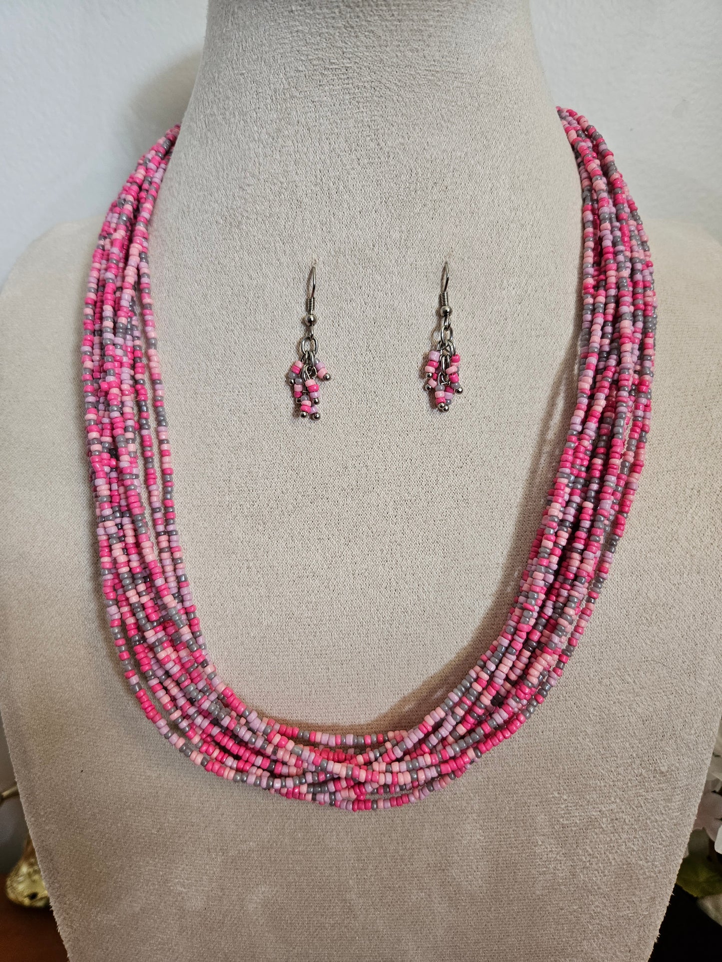 Saanvi Rose Layered Beaded Necklace Set