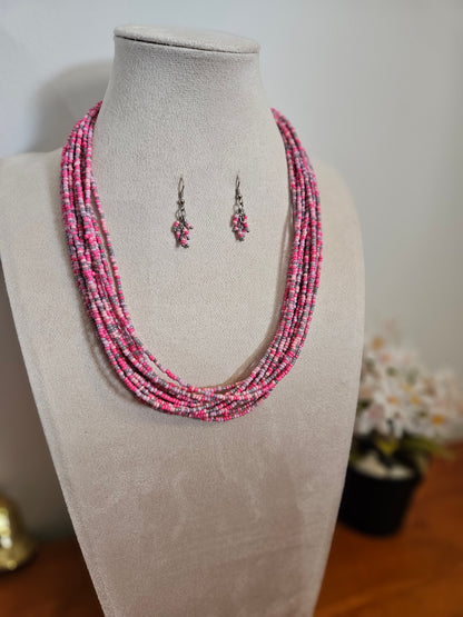 Saanvi Rose Layered Beaded Necklace Set