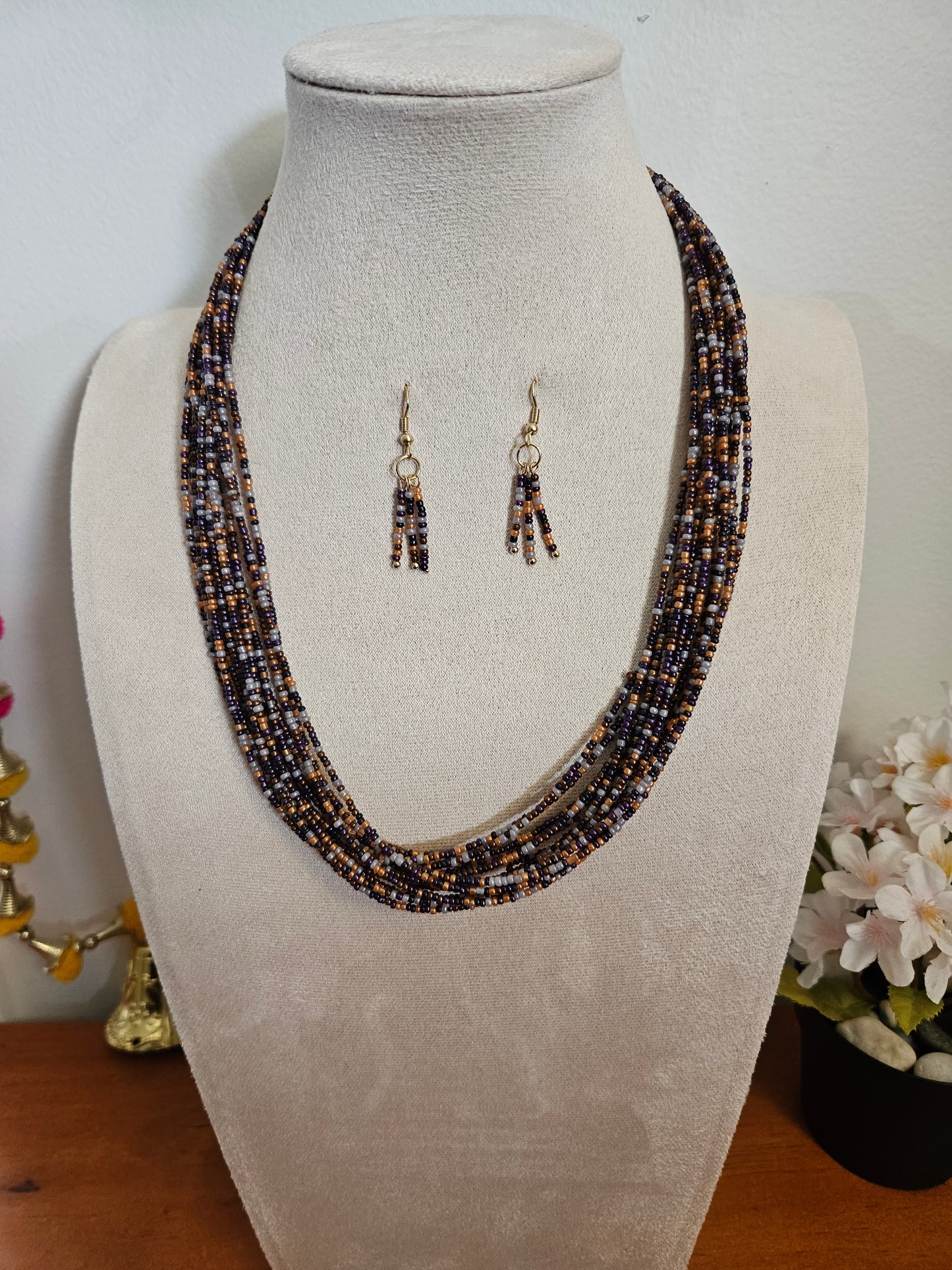 Saanvi Earthblend Layered Beaded Necklace Set