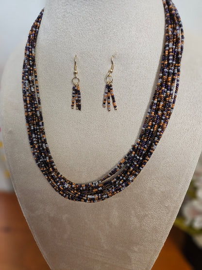 Saanvi Earthblend Layered Beaded Necklace Set