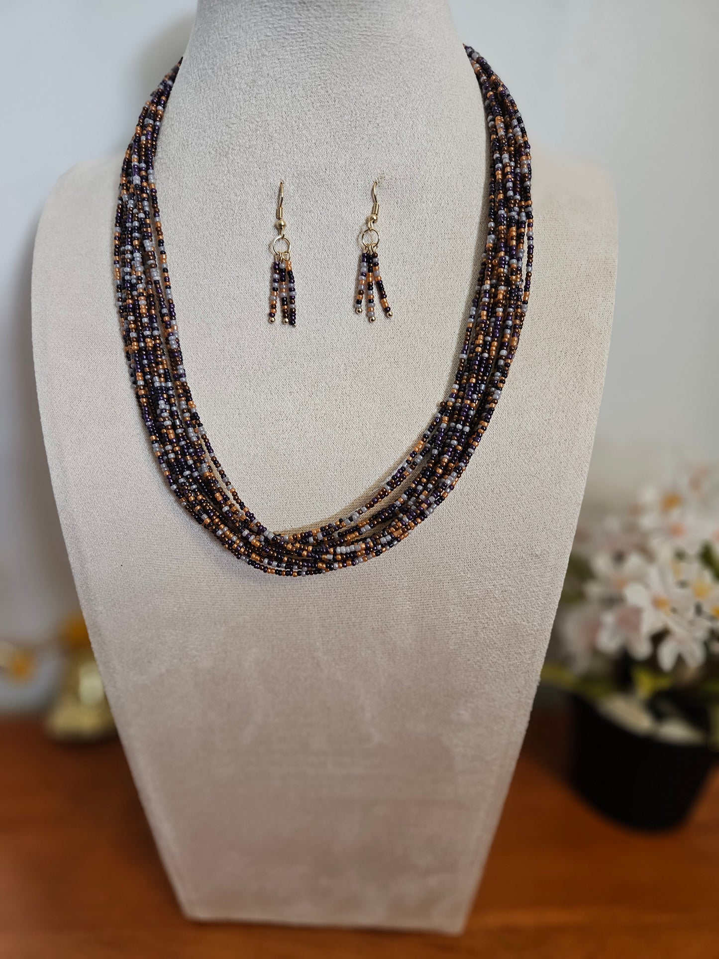 Saanvi Earthblend Layered Beaded Necklace Set