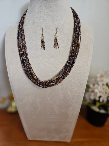 Saanvi Earthblend Layered Beaded Necklace Set