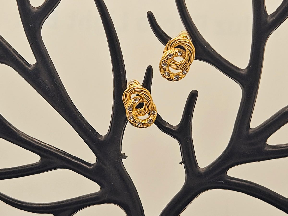 Aurette Crystal Knot Stud Earrings