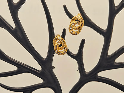 Aurette Crystal Knot Stud Earrings