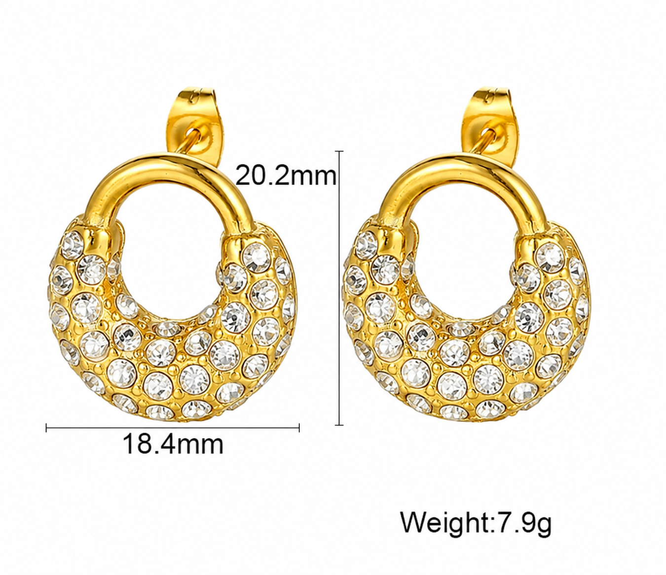 Crescent Stud Earrings