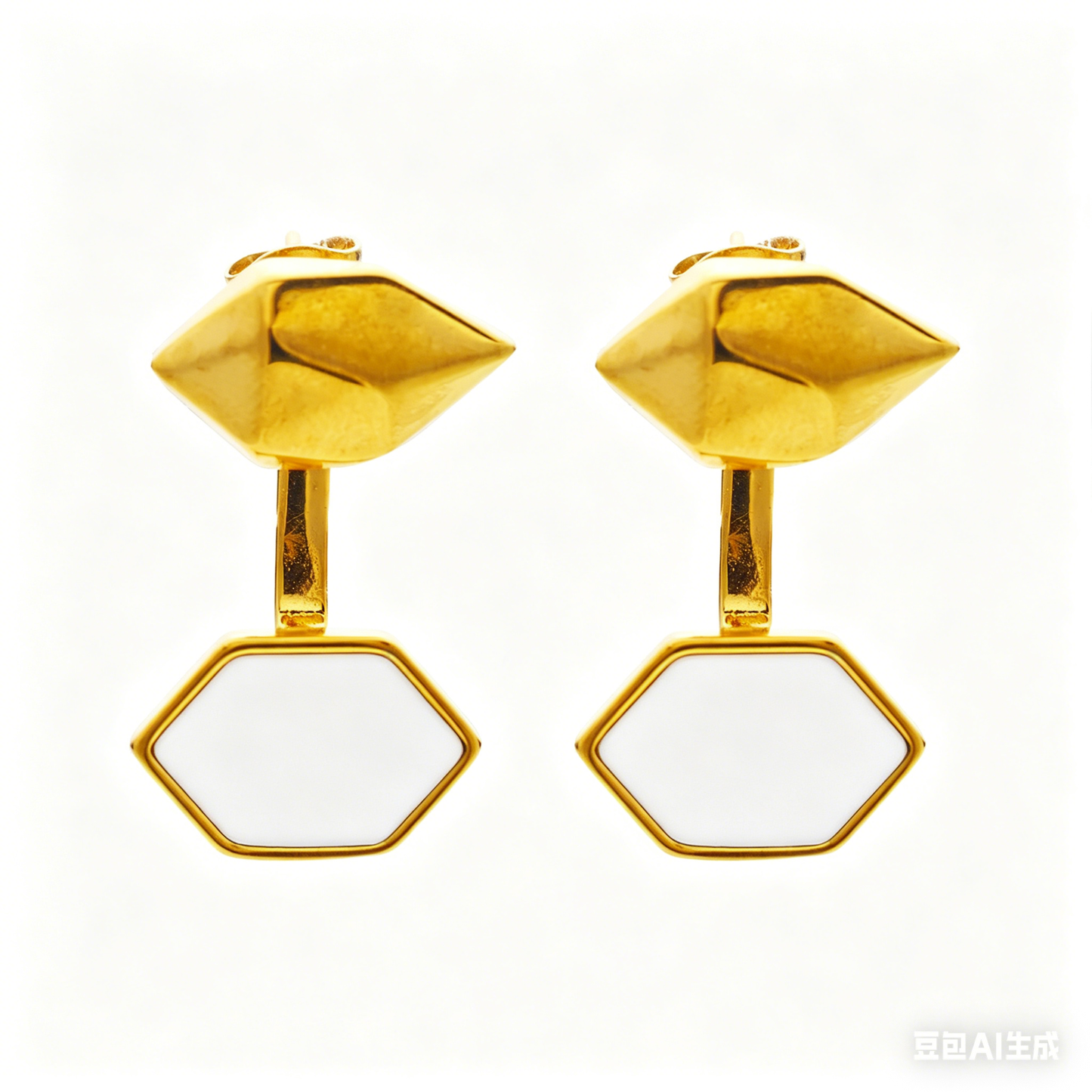 Lumi Hex Drop Stud Earrings