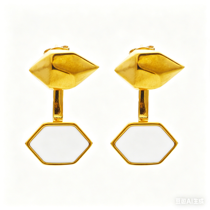 Lumi Hex Drop Stud Earrings