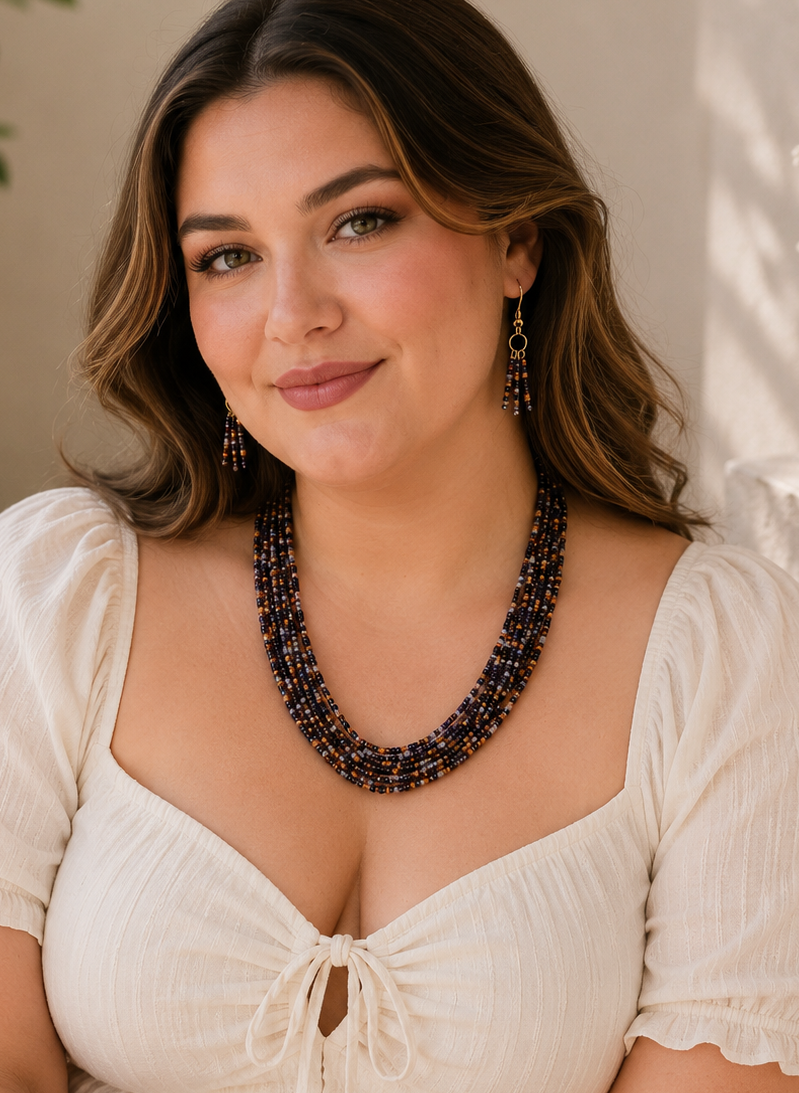 Saanvi Earthblend Layered Beaded Necklace Set