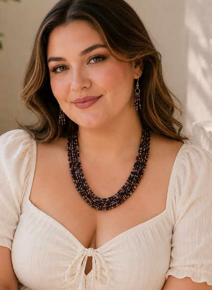 Saanvi Earthblend Layered Beaded Necklace Set