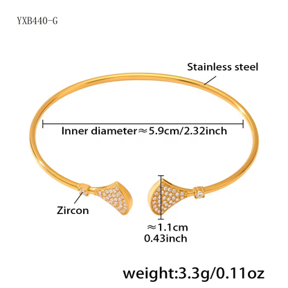 Fanora Zircon Cuff Bangle