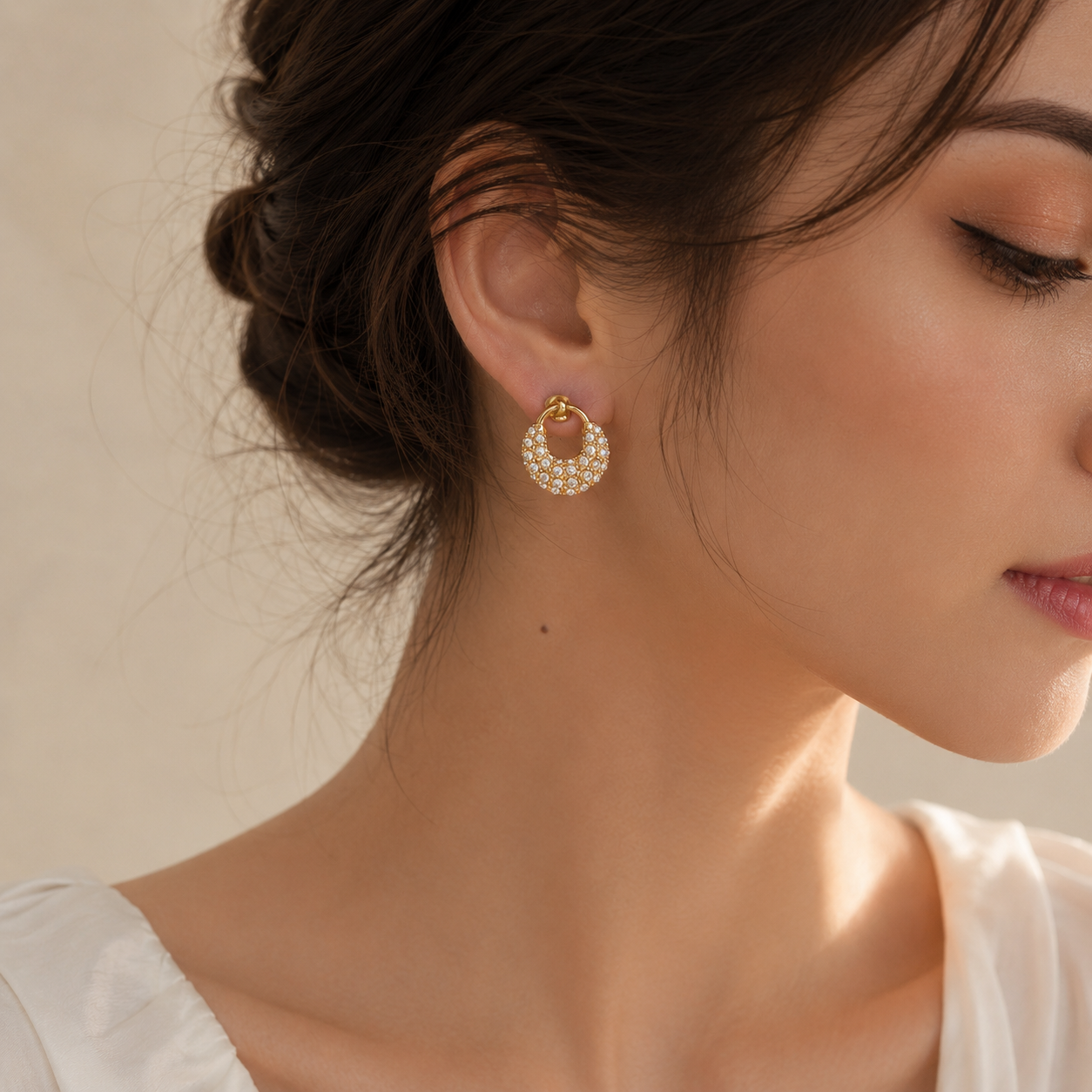Crescent Stud Earrings
