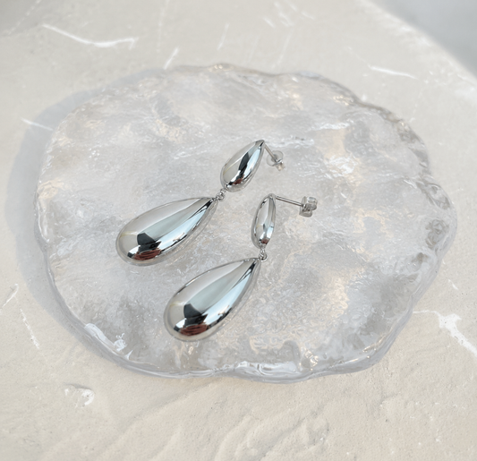 Aurelia Silver Teardrop Drop Earrings