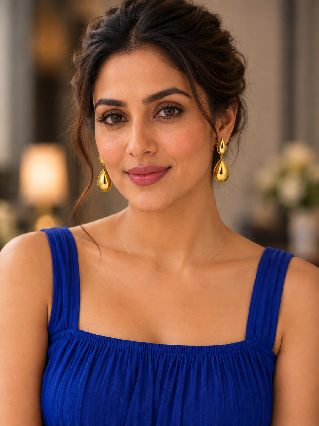 Aurelia Gold Teardrop Drop Earrings