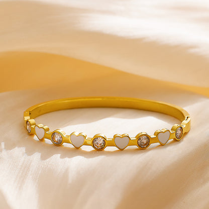 Amour Heart Crystal Bangle