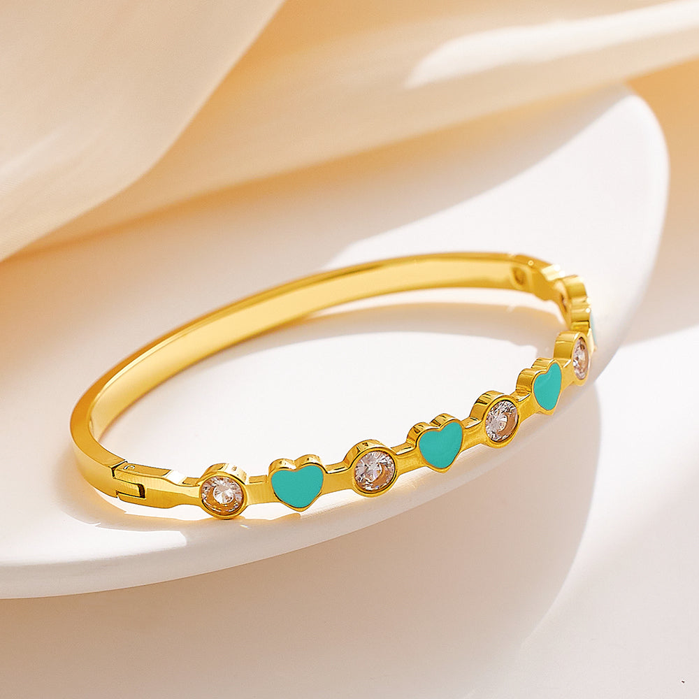 Amour Heart Crystal Bangle