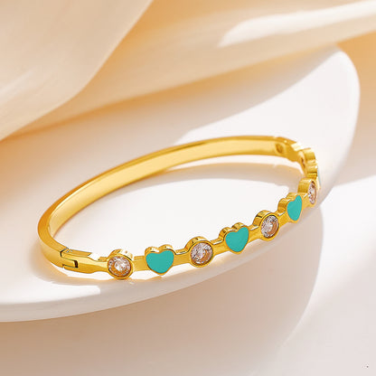 Amour Heart Crystal Bangle