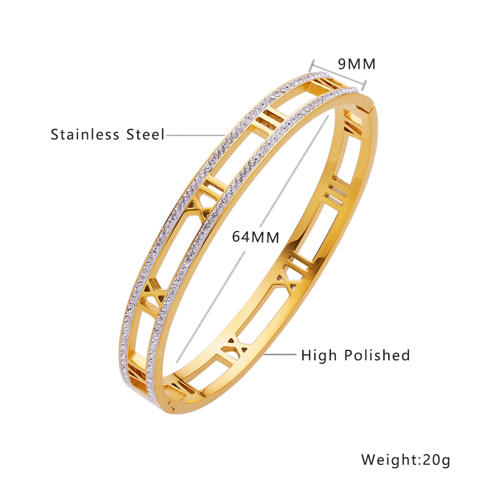 Roma Numeral Zircon Bangle