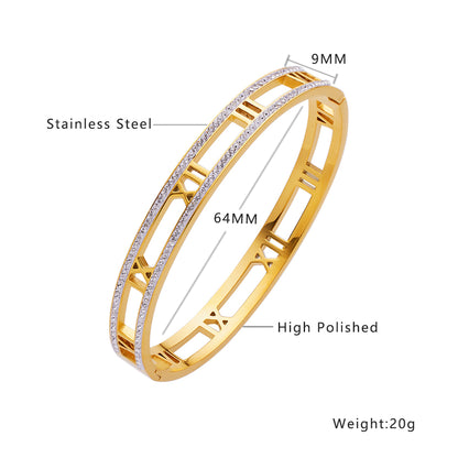 Roma Numeral Zircon Bangle