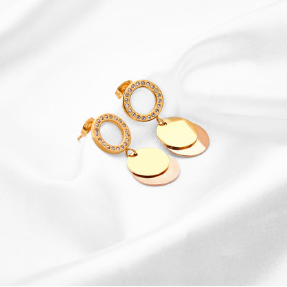 Celeste Halo Layered Gold Earrings