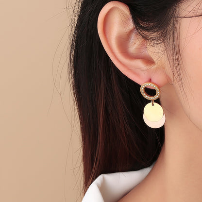 Celeste Halo Layered Gold Earrings