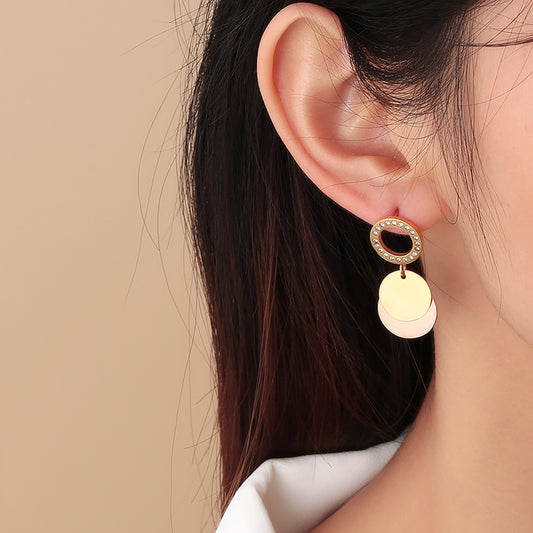 Celeste Halo Layered Gold Earrings