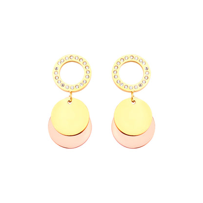 Celeste Halo Layered Gold Earrings
