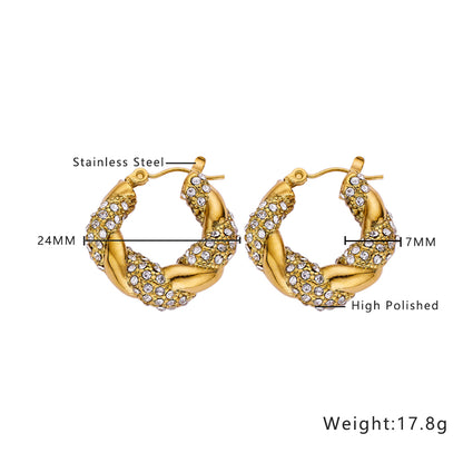 Verona Twisted Zircon Hoop Earrings