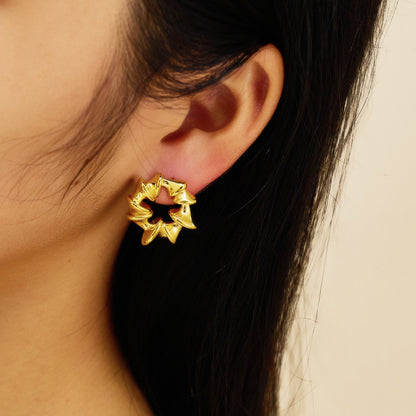 Nova Sculpted Star Hoop Earrings