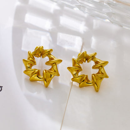 Nova Sculpted Star Hoop Earrings