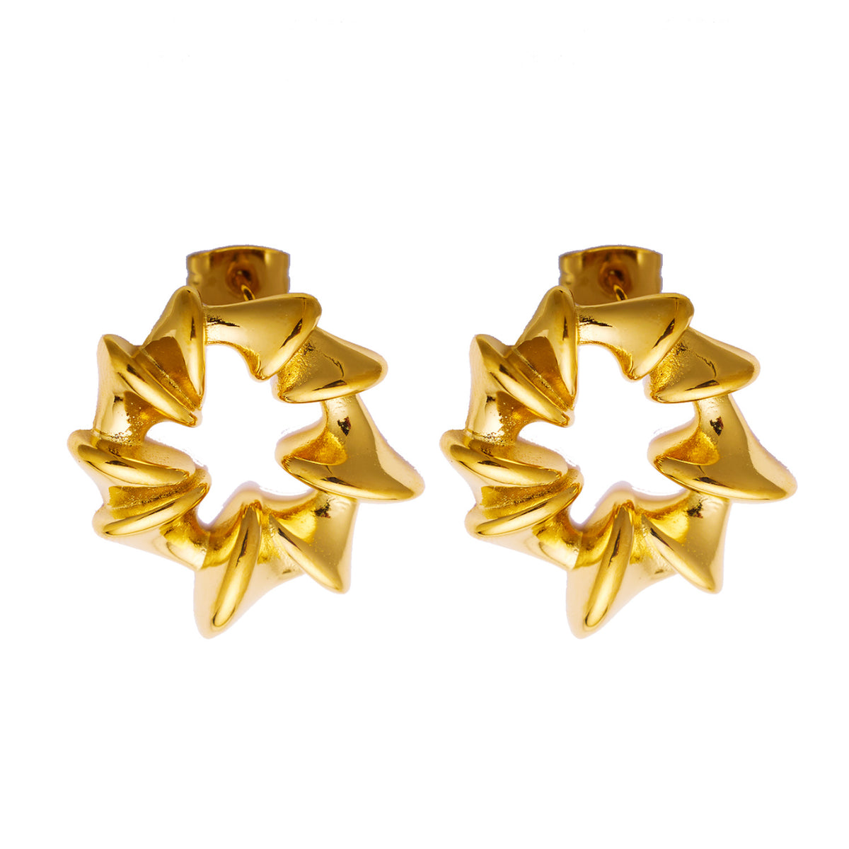 Nova Sculpted Star Hoop Earrings
