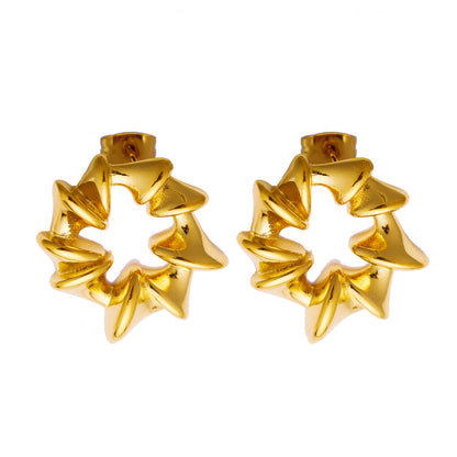 Nova Sculpted Star Hoop Earrings