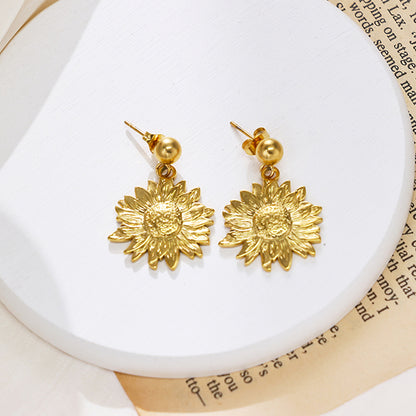Soleil Sunflower Gold Earrings