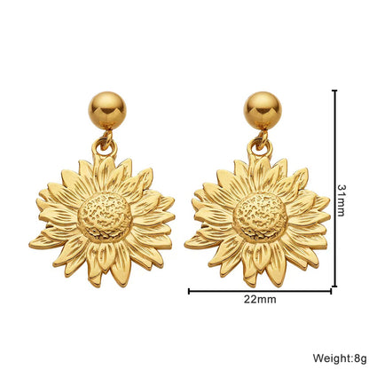 Soleil Sunflower Gold Earrings