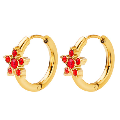 Fiora Crystal Hoop Earrings