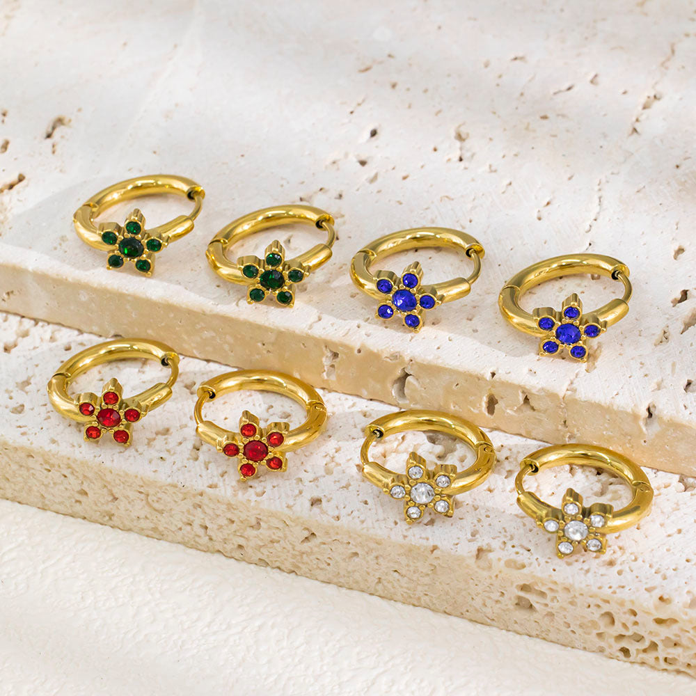Fiora Crystal Hoop Earrings