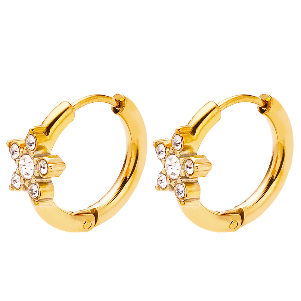 Fiora Crystal Hoop Earrings