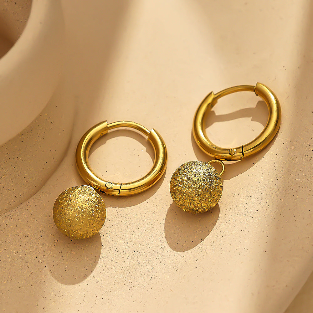 Luna Drop Gold Hoop Earrings