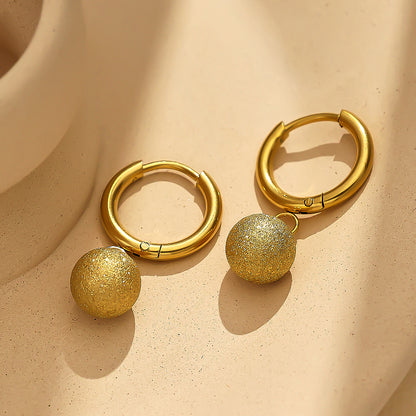 Luna Drop Gold Hoop Earrings